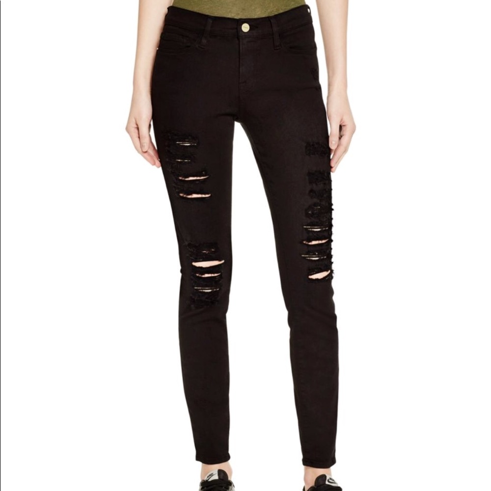 Frame Le skinny de jeanne color ripped jeans